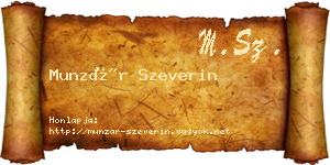Munzár Szeverin névjegykártya